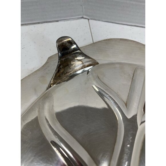 Antique Silver Meat Platter with "Tree Of Life" Silverplate Footed Serving Tray - Picture 14 of 14